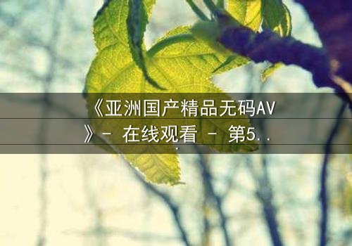 《亚洲国产精品无码AV》- 在线观看 - 第5集 HD中字