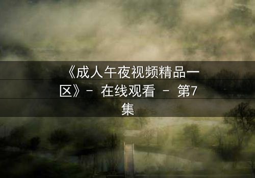 《成人午夜视频精品一区》- 在线观看 - 第7集
