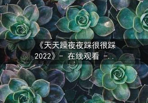 《天天躁夜夜踩很很踩2022》- 在线观看 - 第7集HD中字
