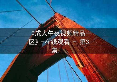 《成人午夜视频精品一区》-在线观看 - 第3集 - 免费 - 1080P超清 - 完整无删 - 影视大全