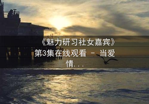 《魅力研习社女嘉宾》第3集在线观看 - 当爱情与野心碰撞,谁将主宰她的命运?