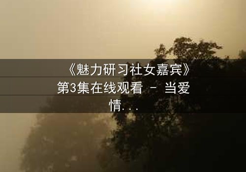 《魅力研习社女嘉宾》第3集在线观看 - 当爱情与野心碰撞,谁将主宰她的命运?