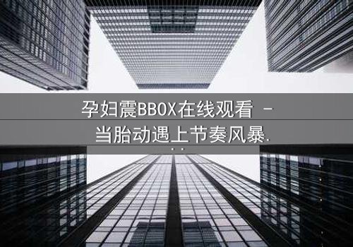 孕妇震BBOX在线观看 - 当胎动遇上节奏风暴,她如何用生命谱写终极对决?