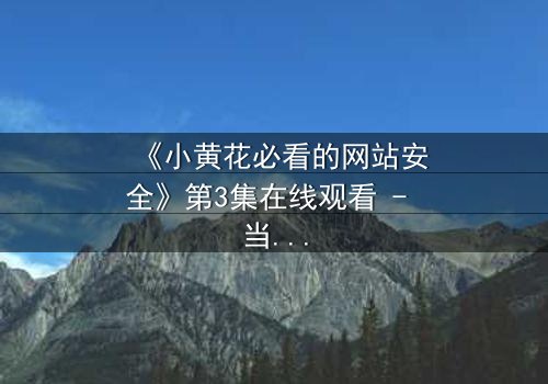 《小黄花必看的网站安全》第3集在线观看 - 当网络陷阱悄然绽放,谁能守护你的虚拟世界?