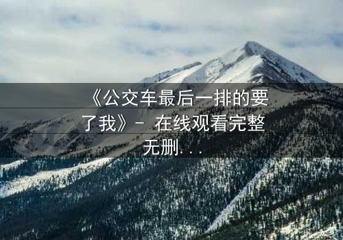 《公交车最后一排的要了我》- 在线观看完整无删 - 当隐秘角落变成命运转折点