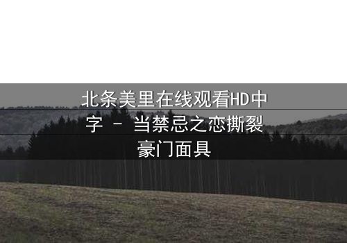 北条美里在线观看HD中字 - 当禁忌之恋撕裂豪门面具