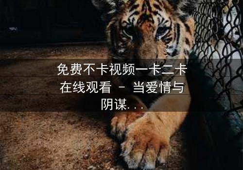 免费不卡视频一卡二卡在线观看 - 当爱情与阴谋交织,谁能看透真相?