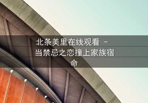 北条美里在线观看 - 当禁忌之恋撞上家族宿命