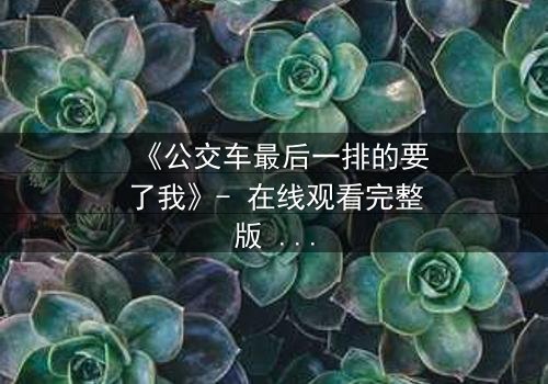 《公交车最后一排的要了我》- 在线观看完整版 - 当命运在车轮上翻转