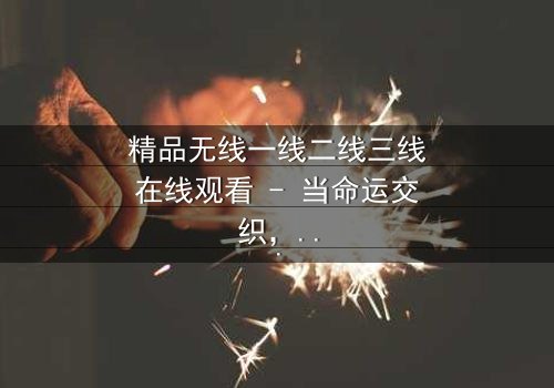 精品无线一线二线三线在线观看 - 当命运交织,谁将主宰这场都市暗战?