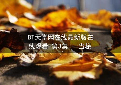 BT天堂网在线最新版在线观看-第3集 - 当秘密不再是秘密,谁将付出代价?