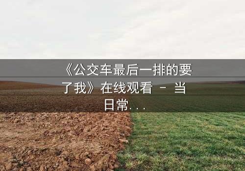 《公交车最后一排的要了我》在线观看 - 当日常通勤变成致命陷阱